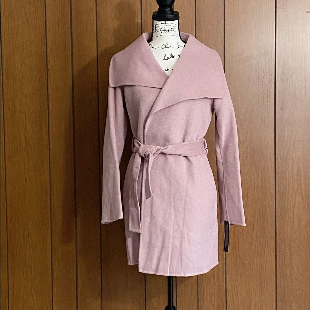 Tahari double face lightweight wool wrap coat size S